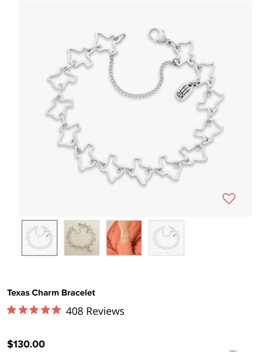 James Avery Texas Charm Bracelet - Silver
